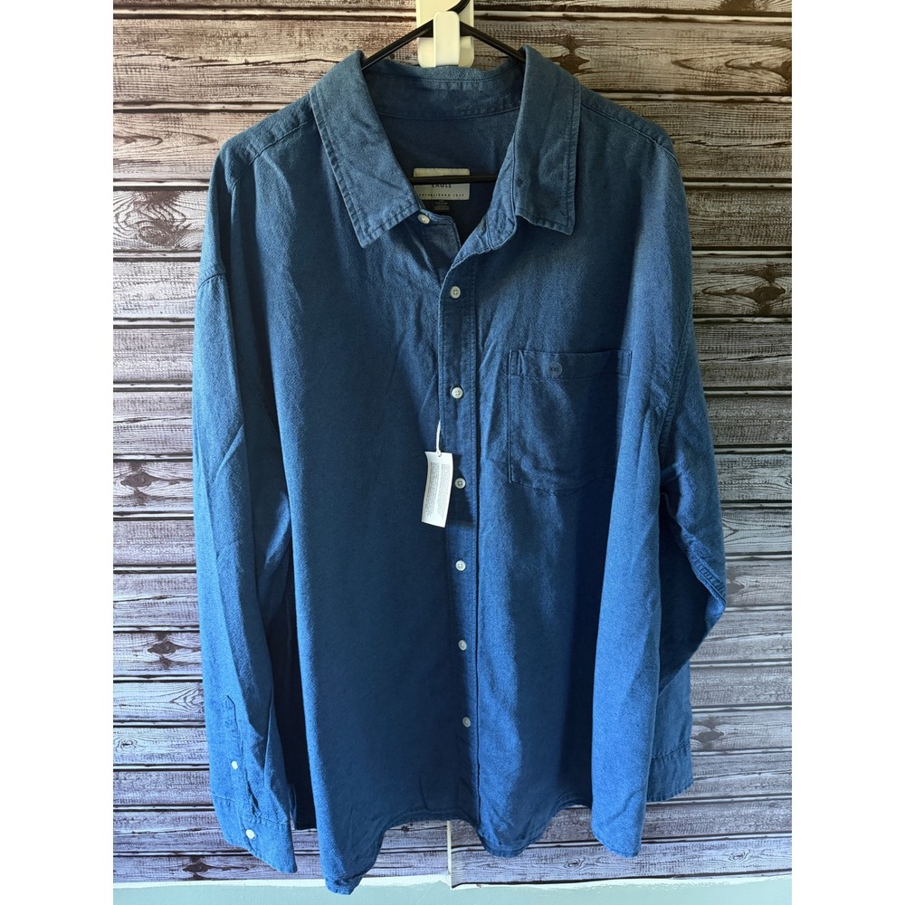 American Eagle Men's Long-Sleeved Button-Down Shirt Size XXL Blue NWT